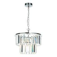Knightsbridge Faceted Glass Clear Pendant Ceiling Light