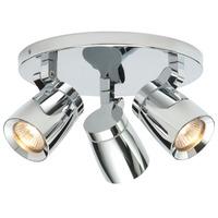 knight 3 x 35w gu10 bathroom spotlight plate chrome ip44 84974