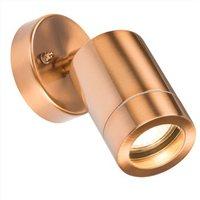 knightsbridge adjustable ip65 brushed copper indoor outdoor single wal ...