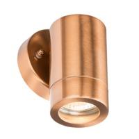 knightsbridge ip65 gu10 35w fixed wall light brushed copper