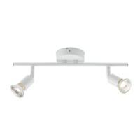 knightsbridge ceiling light gu10 50 watt 2 spotlight bar white led com ...