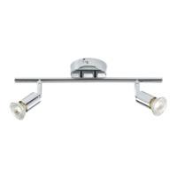 knightsbridge ceiling light gu10 50 watt 2 spotlight bar chrome led co ...