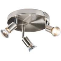 knightsbridge ceiling light gu10 50 watt 3 spotlight bar brushed chrom ...