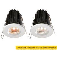 knightsbridge fireknight 7w ip65 led 4000k downlight with white bezel