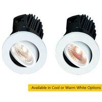 knightsbridge fireknight tilt 7w ip20 led downlight with white bezel