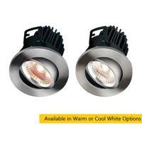 knightsbridge fireknight tilt 7w ip20 led downlight with brushed chrom ...