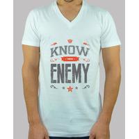 know your enemy tshirt man v neck