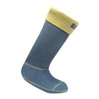 Knitted Cuff Wellington Sock Mallard Blue