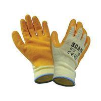 knit shell latex palm gloves orange one size 12 pack
