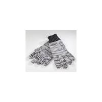 Knitted gloves, mottled grey, size L