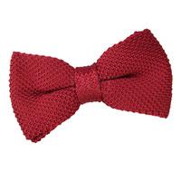 knitted burgundy bow tie