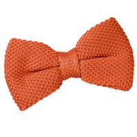 Knitted Burnt Orange Bow Tie