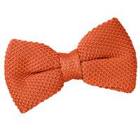 knitted burnt orange bow tie