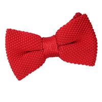 Knitted Crimson Red Bow Tie