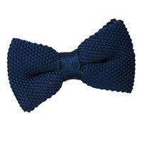 Knitted Navy Blue Bow Tie