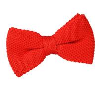 Knitted Red Bow Tie