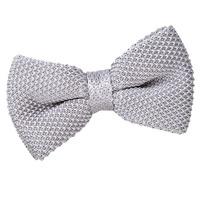Knitted Silver Bow Tie