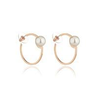 Knight And Day Rose Gold And Cream Pearl Earrings