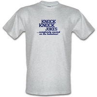 Knock Knock Jokes - Completely Wasted On The Homeless! male t-shirt.