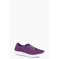 knitted lace up trainer navy