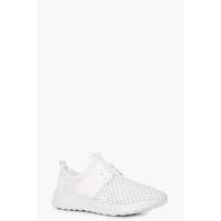 Knitted Lace Up Trainer - white