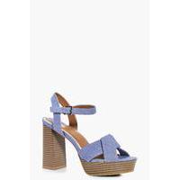 Knotted Front Denim Platform - denim-blue