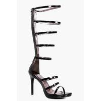 knee high gladiator heel black