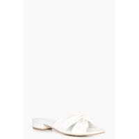 knot front wide fit sandal white