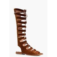 Knee High Gladiator Sandals - tan