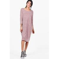 knitted midaxi dress pale pink
