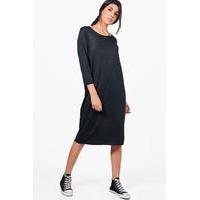 Knitted Midaxi Dress - black