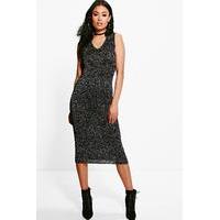 Knitted Midi Dress - silver