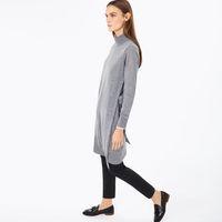 Knitted Wrap Dress - Grey Melange
