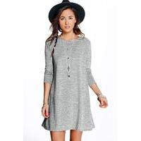 knitted swing dress grey