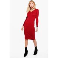 knitted midi dress rust