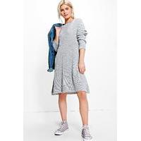 Knitted Swing Dress - grey