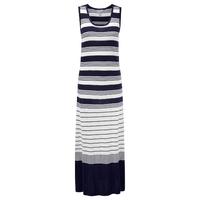 Knitted Silk Linen Maxi Dress (Navy Stripe / 08)