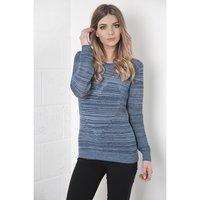 knitted jumper with heart detail in blue