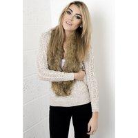 Kniited Jumper with Faux Fur Collar