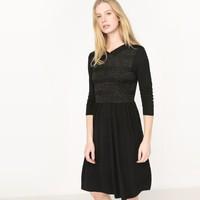 knitted dress with 34 length sleeves