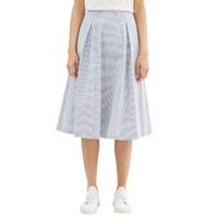 Knee-Length Striped Skirt