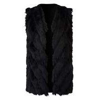 knitted faux fur gilet