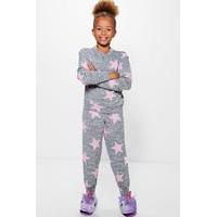 Knitted Star Print Tracksuit - grey