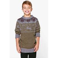 Knitted Winter Jumper - khaki