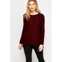 knitted ribbed neck jumper