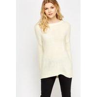 knitted ribbed neck jumper