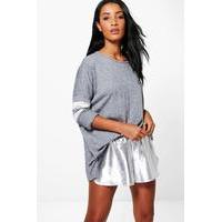 Knitted Sporty Jumper - grey