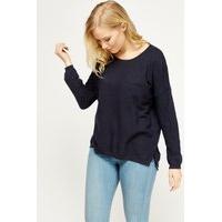 Knitted Dip Hem Jumper