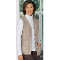 Knitted Waistcoat With Cable Pattern