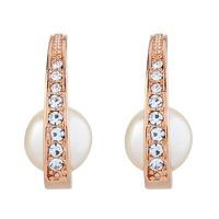 knight day pearl rose gold crystal earringss